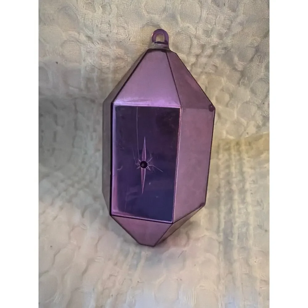 Vintage Angel in Purple Plastic Crystal Ornament Christmas Holiday Decoration
